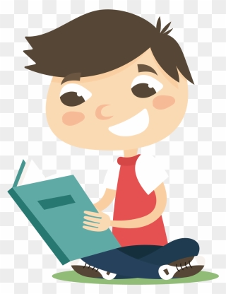 Boy Child Reading - Reading Vector Png Free Clipart