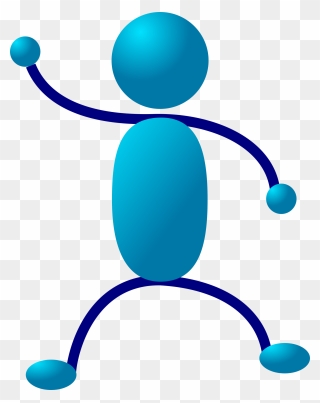 Transparent Stick Person Png - Blue Stickman Clipart