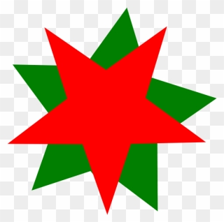 Greenredstars - Green And Red Star Transparent Clipart