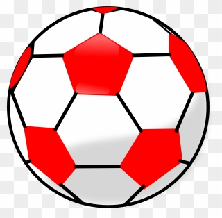 Red Soccerball Clip Art At Clker - Red Soccer Ball Clip Art - Png Download