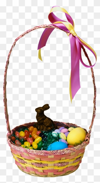 Easter Bunny Easter Basket - Easter Basket With A Bunny Clipart - Png Download