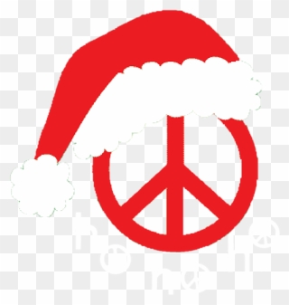 Peace Sign Santa Hat Clipart