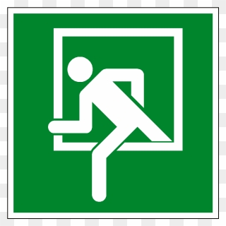 Emergency Clipart Survival Guide - Emergency Exit Window Sign - Png Download