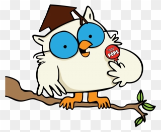Mr Owl On Branch - Cartoon Tootsie Pop Owl Clipart