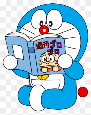 Art Area Doraemon Book Comic Animation - Doraemon Reading Book Clipart