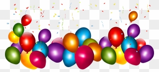 Balloon Confetti Birthday Party Clip Art - Balloons Border Transparent Background - Png Download