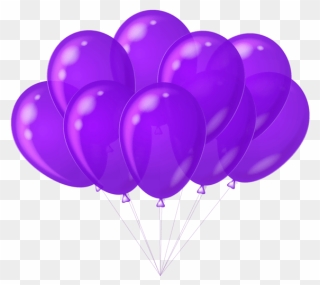 Purple Birthday Cake Clip Art - Purple Balloons Transparent - Png Download