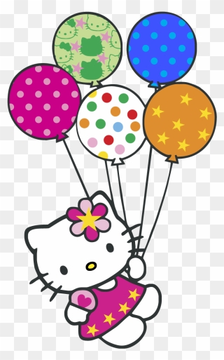 Hello Kitty Balloons Logo Vector Graphic - Birthday Hello Kitty Png Clipart