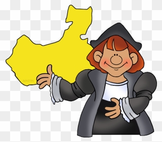 Columbus In Search Of China - Cartoon Clipart