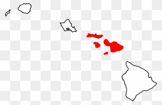 Transparent Maui Clipart - Hawaii Map - Png Download