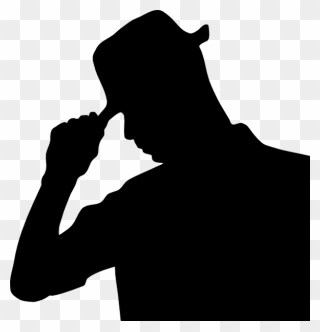Man With Hat Silhouette Clipart