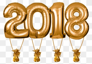 Zahlenballons 2018 Gold Inkl - 2018 Balloons Png Clipart