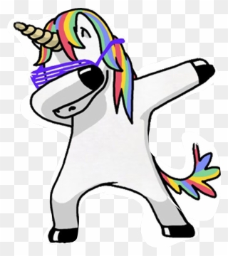 Transparent Clipart Büro - Drawing A Dabbing Unicorn - Png Download