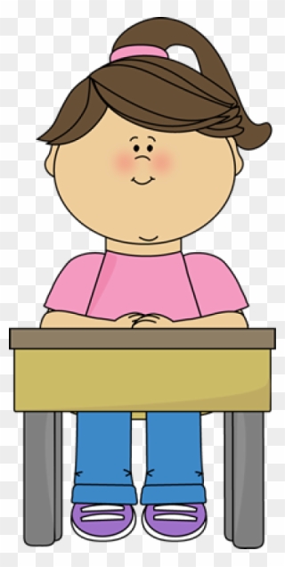 Student Sitting At A Desk Clipart - Png Download