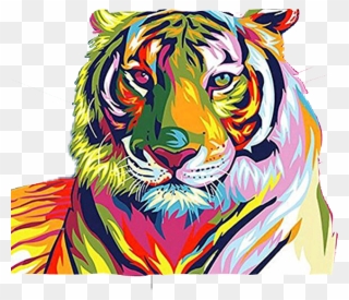 Transparent Wild Animals Png - Easy Tiger Painting Clipart