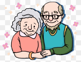 Fingers Drawing Happiness - Old Age Couple Drawing Clipart