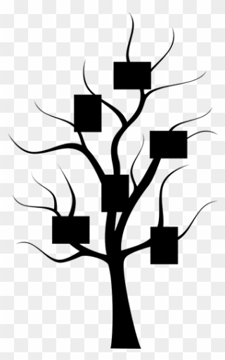 Wandtattoo Baum Mit Bilderrahmen Zusatzfarbe - Silhouette Clipart