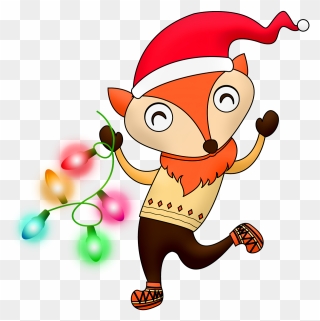 Free Christmas Fox Clip Art - Png Download