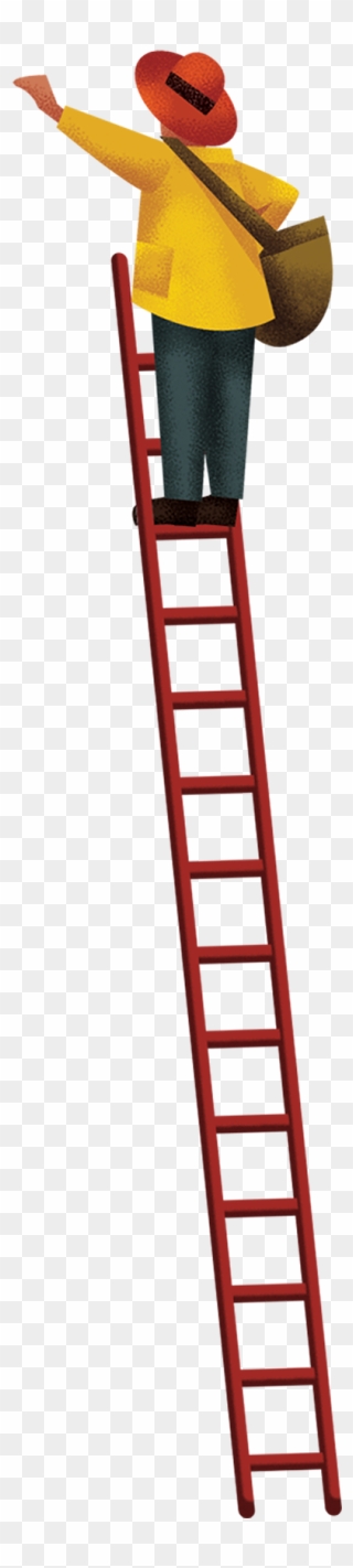 Ladder Clipart Line Art - Man On Ladder Png Transparent Png