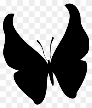 Brush-footed Butterflies Clip Art Black Silhouette - Brush-footed Butterflies - Png Download