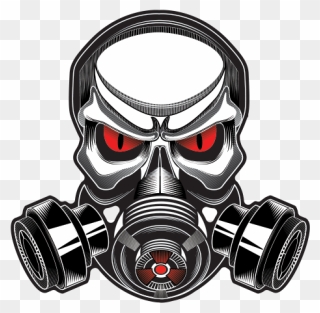 Printed Vinyl Gas Mask Skull Stickers Factory - Skull With Gas Mask Clipart