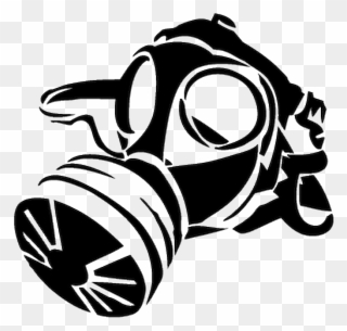 Gas Mask Graffiti Stencil Clipart