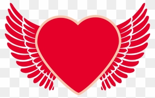 Cartoon Heart Angel Wings Png Download - Heart With Wings Png Clipart