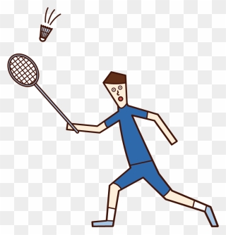 Badminton Illustration - Badminton Player Clipart