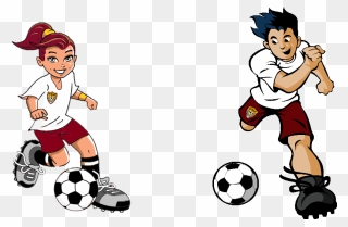 Transparent Soccer Girl Png - Soccer Player Cartoon Png Clipart
