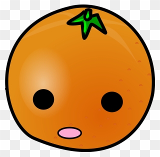 Transparent Cute Food Clipart - Cartoon Orange With A Face - Png Download