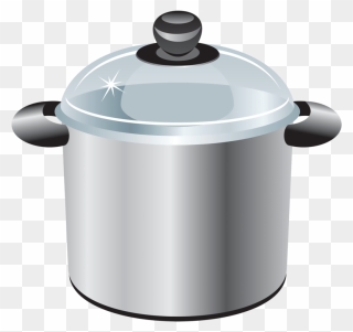 Silver Cooking Pot Clipart - Pot Clipart - Png Download