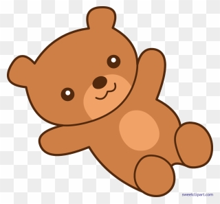 Bear Clip Brown - Teddy Bear Cartoon Cute - Png Download