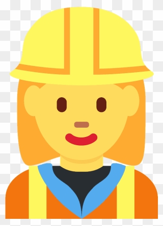 Woman Construction Worker Emoji Clipart - Construction Worker - Png Download