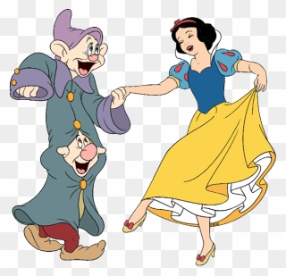 Snow White With Dwarfs - Dopey And Snow White Clipart