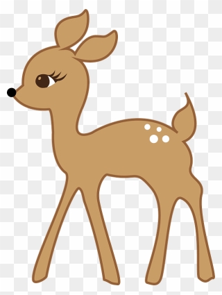 Walking Deer Clipart - Cartoon Roe Deer - Png Download