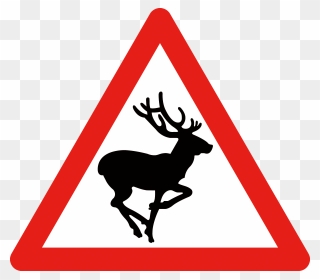 Horse Wildlife Warning Sign Traffic Sign - Wild Animals Road Sign Clipart