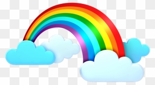 Rainbow Clipart Weather - Rainbow Clouds Clipart Png Transparent Png