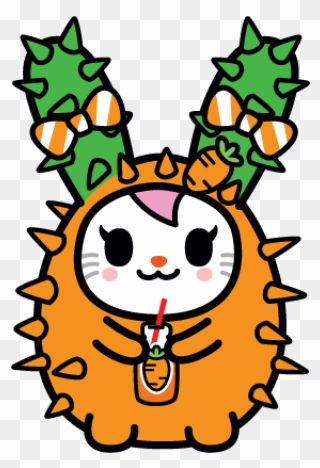 Kawaii Art Tokidoki Cactus Bunny Coloring Page Clipart