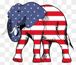American Flag With Elephant Clipart