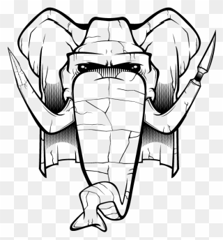Drawing Elephants Mouth - Sketch Clipart