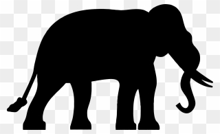 Clip Art Illustration Vector Graphics Image Silhouette - Simple Silhouette Of An Elephant - Png Download