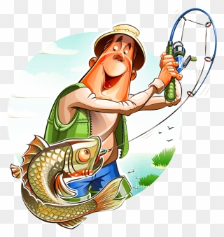 Fishing Clipart Illustration - Fisherman Clipart - Png Download