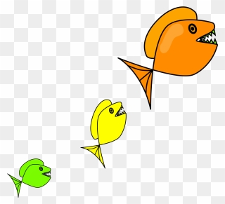 Mainstream Small Fish Clipart - Small Medium Large Fish - Png Download