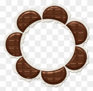Cadre Fleur En Chocolat Png - Chocolate Clipart