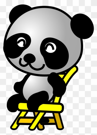 Panda On A Boat Clipart