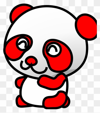 Red And White Panda Clipart