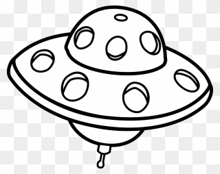 Ufo Black And White Clipart - Png Download
