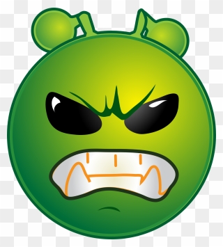 Smiley Alien Angry Clipart