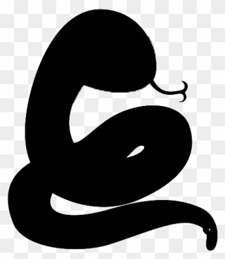 Snake Silhouette Black Drawing - Black Cartoon Snake Png Clipart