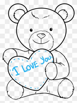 Drawing Pandas Heart - Easy Drawing Of A Teddy Bear Clipart